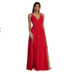 Red maxi dress